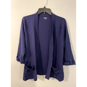 Studio Works Navy Cardigan With 3/4 Sleeves - Size XL